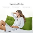 thumbnail image 2 of WOWMAX Sofa Bed Large Filled Triangular Wedge Cushion Bed Backrest Positioning Support Pillow Reading Pillow Office Lumbar Pad with Removable Cover Green Queen, 2 of 7