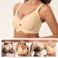 thumbnail image 4 of Qylux Womens Wireless Jelly Bras No Underwire Seamless Push Up Supportive Full Coverage Comfortable Everyday Tshirt Bralettes,Nude, 4 of 9