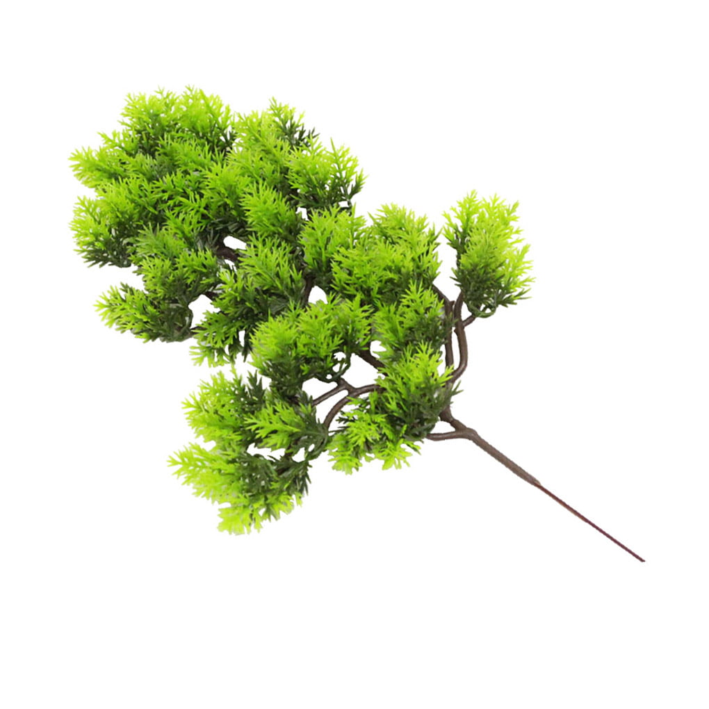 10x Artificial Pine Cypress Leaves Branch Simulation Home Micro Landscape Decor 