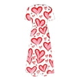 thumbnail image 4 of Fshaion Robe d'Été pour Femmes 2024 Grande Taille Décontractée Manches Courtes Col Rond Robe Décontractée Fluide à Étages Robe de Plage avec Poches Robe Imprimée de la Saint-Valentin en Solde à Moins de 10!, 4 of 4