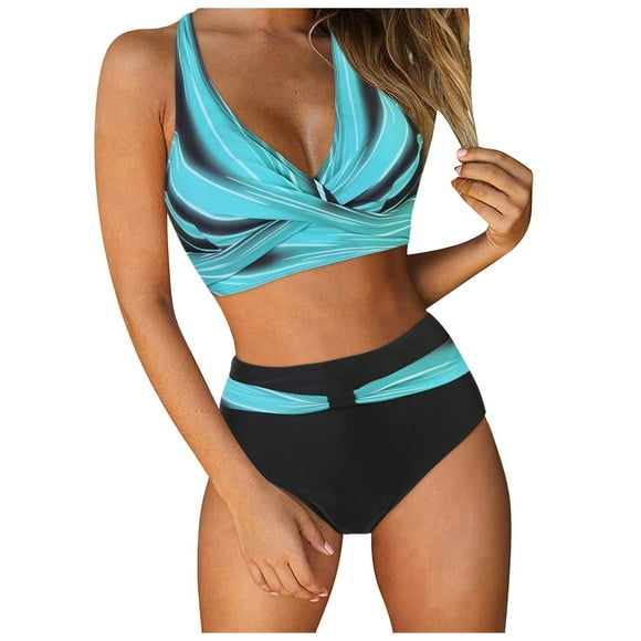 Maillot de Bain Bikini Taille Haute pour Femmes Hauts Juniors Deux Maillots de Bain Mignons pour Femmes avec Shorts Rétro Froncé Deux Pièces Haut de Maillot de Bain 18w Shorts de Bain pour Femmes 10 Maillots de Bain Rehausseur