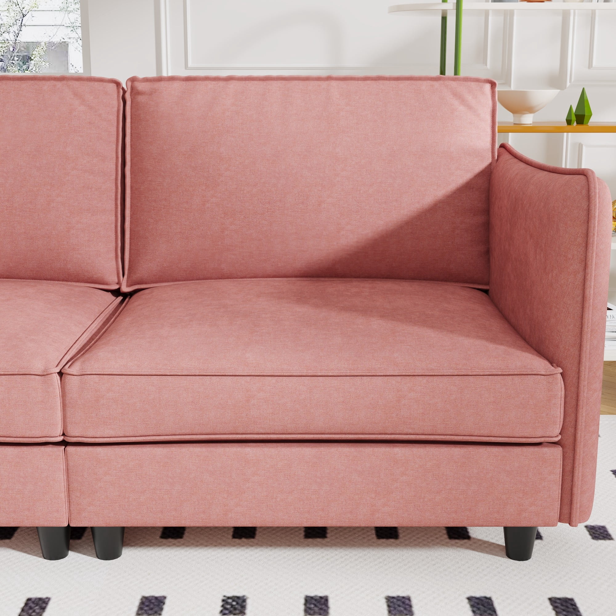 Modern Sofa Couch,74.27'' Loveseat Sofa Mid Century Comfy Couch, 2-Seater Love Seats for Small Spaces, Apartment,Red