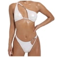 thumbnail image 2 of WREESH Bikini pour Femmes Réfléchissant Brillant Couleur Unie Ajouré Dos Nu Maillot de Bain Deux Pièces, 2 of 9