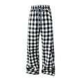 thumbnail image 6 of TKKCS Mens Buffalo Plaid Lounge Pants Relaxed Fit Straight Leg Casual Sleepwear Elastic Waist Drawstring Pajama Pants with Pockets Gray XL, 6 of 7