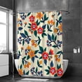 thumbnail image 2 of Coolnut Bath Shower Curtain Liners Small Yellow and Orange Flowers 72x72in Polyester Waterproof with 12 Curtain Hooks, 2 of 6