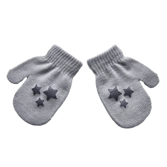 VONKY Baby Mittens Comfortable Feeling Newborn Gloves Warm Knitted Toddler Supplies Infant Accessories Birthday Gifts for Boys Girls light gray pentagram