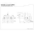 thumbnail image 5 of Kingston Brass KS1253PKX Duchess Double-Handle Wall Mount Bathroom Faucet, Antique Brass, 5 of 7