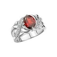 thumbnail image 3 of RYLOS Rings for Women Sterling Silver Ring Classic 9X7MM Oval Gemstone & Diamonds January Garnet Jewelry Size 12, 3 of 7