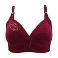 thumbnail image 4 of Long Sports Bras for Women Woman's Lace Flower Gathered Together Large Size Daily Bra Underwear No Rims Womens Bra Convertible Wine XS, 4 of 5