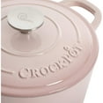 thumbnail image 4 of Crock-Pot 5 Quart Round Enamel Cast Iron Covered Dutch Oven Cooker, Blush Pink, 4 of 5