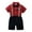 Black, variant on LYMAYTER Kids Toddler Boys Formal Gown Outfit Baby Stripes Short Sleeve Shirt with Bowtie and Shorts Set for 9m-7 Years