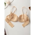 thumbnail image 6 of Deyllo Women's Balconette Push Up Bra Sexy Lace Lightly Padded Bra Underwire Demi Bras,Beige 40D, 6 of 7