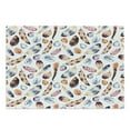 thumbnail image 1 of Peacock Cutting Board, Hawk Peacock Tail Eagle Hummingbird Feathers in Vintage Wildlife Themed Image, Decorative Tempered Glass Cutting and Serving Board, Large Size, Orange Blue, by Ambesonne, 1 of 1