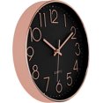 thumbnail image 2 of Wall Clock, Modern Rose Gold 12 Inch Silent Non-ticking Round Decorative, 2 of 5