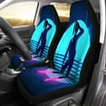 thumbnail image 2 of ZHANZZK Set of 2 Car Seat Covers Retro 1980'S Glowing Neon Dancing Lady Glitch Sunset Universal Auto Front Seats Protector Fits for Car,SUV Sedan,Truck, 2 of 5