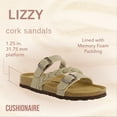 thumbnail image 5 of Cushionaire Lizzy Cork Footbed Womens Sandals - Comfortable Braided Summer Slip On Slide Sandals for Women 2025, 5 of 15