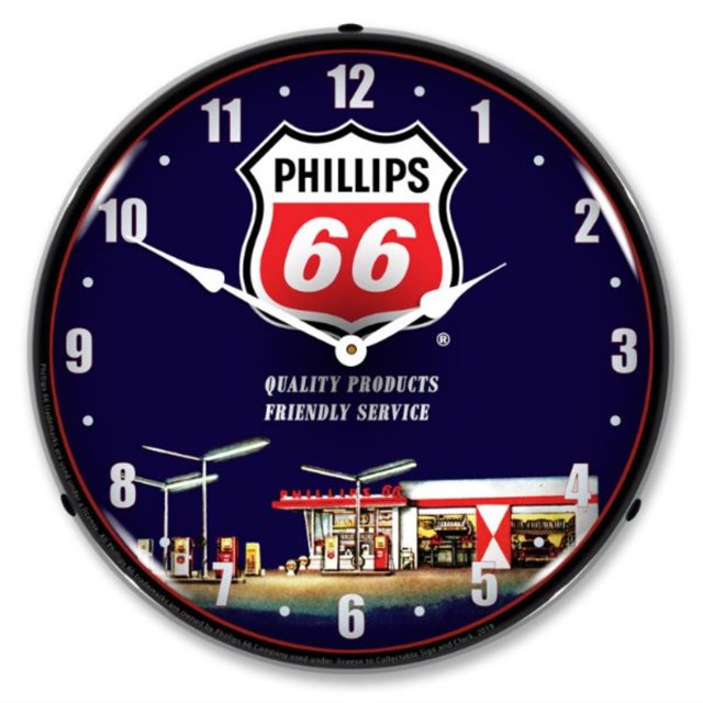 PH661903890 Phillips 66 Gasolinera 1 reloj - Fabricado en EE.UU. Collectible Sign & Clock PH661903890