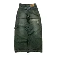 thumbnail image 2 of Y2K Street Jeans Hip-hop Bordado de letras 90s Clásico Retro Pantalones vaqueros sueltos Hombres y mujeres Pantalones de pierna ancha de cintura alta, 2 of 5