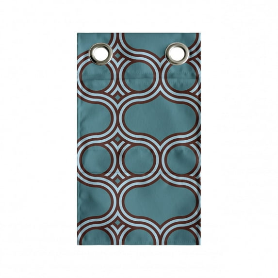 Geometric Hanging Pocket Organizer, Simple Abstract Lattice in Cold Tones Print, Printed Polyester Storage Bag with Pockets, 9" x 16", Petrol Blue Multicolor