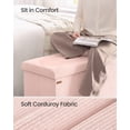 thumbnail image 4 of Foldable Storage Ottoman Bench, 30 Inch Foot Rest with 660 lb Capacity & 24 Gal Storage, End of Bed Bench for Living Room Bedroom, Jelly Pink, 4 of 6