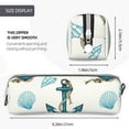 thumbnail image 3 of Yiaed Anchors And Shells Print Leather Pencil Case - Leather Pen Pencil Holder - Elegant & Practical Pencil Pouch for Work & Office, 3 of 7