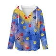 thumbnail image 5 of DISNIMO Dog Paw Printed Hoodies for Women Waffle Sweatshirts Long Sleeve Pullover Tops Trendy Hooded Sweatshirt for Fall Winter, M, 5 of 7