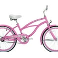 thumbnail image 4 of Wonder Wheels 20 Ft. Beach Cruiser Coaster Brake Single Speed Bicycle, Bike, Stainless Steel Spokes One Piece Crank Alloy Pink Rims 36 H - Pink, 4 of 7