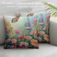 thumbnail image 3 of PHYHOO  Floral Throw Pillow Covers Pink Floral Romantic Wildflower Plants Decoration Pillow Cover Nature Scenery Cushion  for Couch Sofa Bedroom Car, 3 of 5