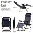 thumbnail image 2 of YRLLENSDAN Zero Gravity Chairs, Patio Folding Lawn Lounge Chairs Outdoor Lounge Patio Furniture Patio Set of 2 w/ Cup Holder & Adjustable Pillows, Blue, 2 of 7