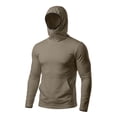 thumbnail image 6 of Wrtxtat UPF 50+ Sun Protection Hoodie for Men Balaclava Hats Quick Dry Muscle Long Sleeve Fishing Hiking Pullover UV Rash Guard Lightweight Tshirts Khaki L, 6 of 7