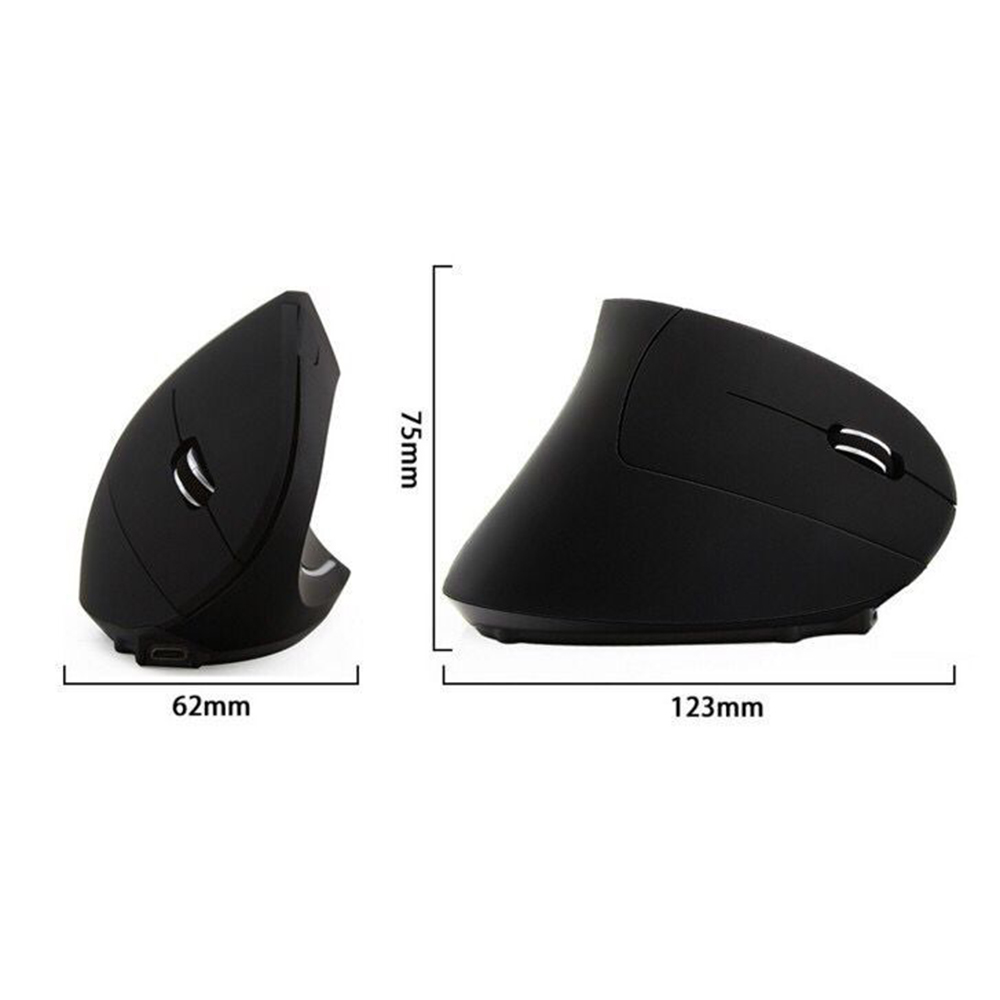 2.4G Wireless Vertical Mouse USB Ergonomic Optical Mouse High Precision Adjustable 800/ 1200/ 1600 DPI 5 Buttons Replacement for Laptop PC - image 4 of 6