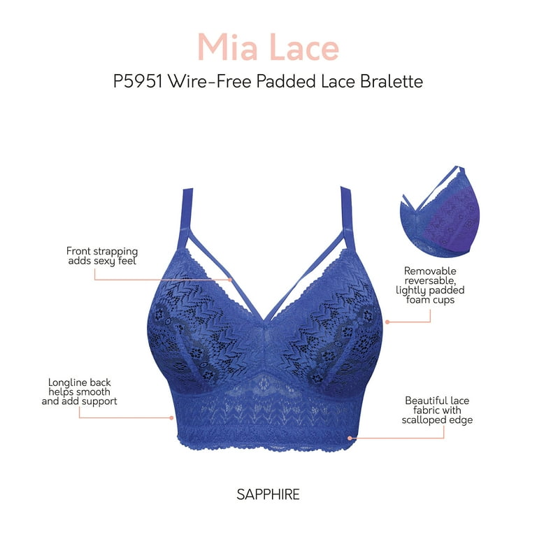 PARFAIT Mia Lace P5951 Women's Full Busted Lightly Padded Wire Free Bra :  : Clothing, Shoes & Accessories