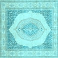 thumbnail image 1 of Ahgly Company Indoor Square Abstract Light Blue Modern Area Rugs, 7' Square, 1 of 4