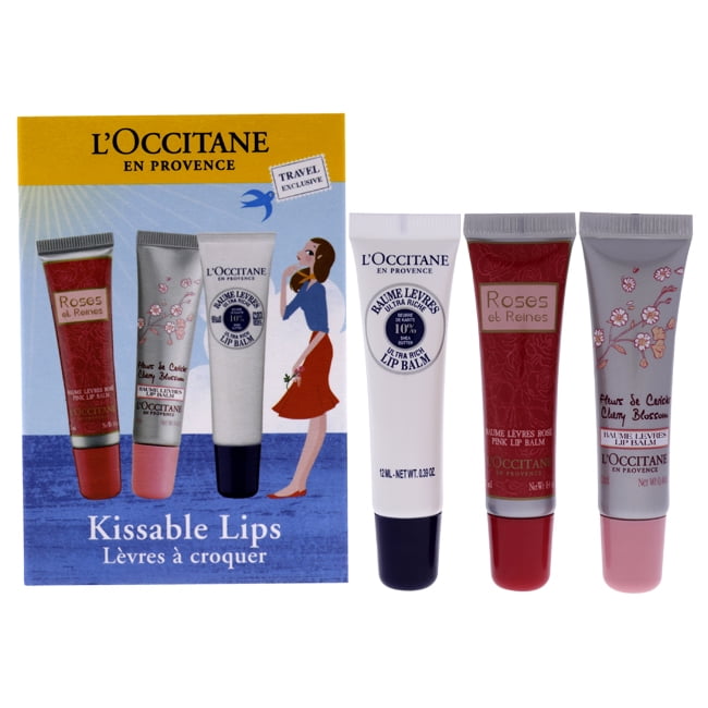 L'Occitane Kissable Lips Set by LOccitane for Women 3 Pc Set 0.4oz