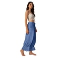 thumbnail image 6 of Women Linen Lace Trim Long Bloomers Pants Ruffle Victorian Vintage Pantaloons Summer Beach Travel Vacation Pants Royal Blue M, 6 of 6
