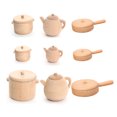 thumbnail image 3 of 1PC Solid Wood Tableware Toy No Paint Tea Pot Toy Simulated Kitchen Cooking Tea Kettle Toy Mini Tea Pot Toy Funny Play House Cutlery Toy for Home Nursery Size S, 3 of 6