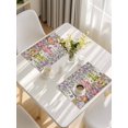 thumbnail image 5 of Blue Purple Gnomes Placemats Set of 6, Spring Vintage Hydrangea Flower Leaf Placemats for Dining Table, Place Mats for Kitchen Tabletop, Waterproof Wipeable Dining Table Mats Set, 5 of 9