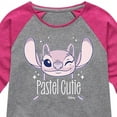 thumbnail image 3 of Disney - Lilo & Stitch - Angel's A Pastel Cutie - Toddler & Youth Girls Raglan Graphic T-Shirt, 3 of 5