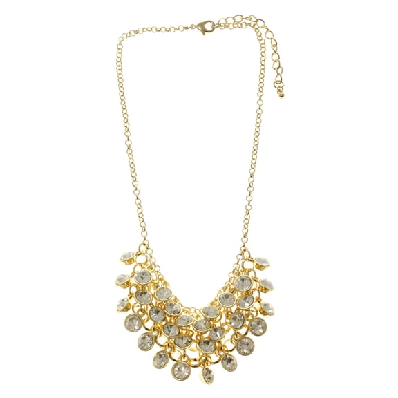 Mi Amore Gold-Tone Statement Necklace With Large Rhinestone Accents TMN143
