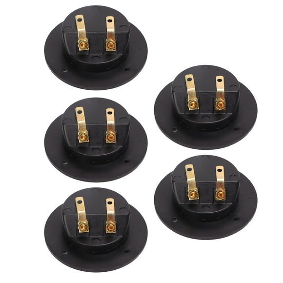 2 Way Speaker Box, Compact Push Type Subwoofer Box Terminal Black 5Pcs Double Binding Posts for Car RV Boat