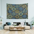 thumbnail image 5 of Mysterious Flower Pattern Tapestry Wall Hanging Tapestries Happy Colorful Hippie Psychedelic Art Polyester Carpet Wall Decorative for Living Room Bedroom 60x51inch Gift Decor, 5 of 7