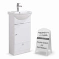 thumbnail image 2 of Mahayla Small Bathroom Vanity Sink Cabinet Vitreous China Sink Comes w/Faucet and Drain Assembly Required Install Hardware Included Renovators Supply, 2 of 18