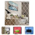thumbnail image 1 of maskred 17/32/58PCS Mirror Wall Stickers Acrylic Wall Mirror Wall Stickers Fashion Geometric Shape Rhombus TV Background Wall Decoration No.2, 1 of 1