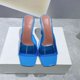 thumbnail image 2 of Square head wine glass with open-toed sandals summer beach high-heeled slippers pvc transparent thick-heeled simple sandals, 2 of 5