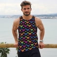 thumbnail image 6 of KLL Rainbow Butterfly Print Men's Muscle Gym Workout Stringer Tank Tops Bodybuilding Fitness T-Shirts Tank Tops Men-, 6 of 7