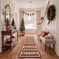 thumbnail image 2 of KUETH 2'x6' Christmas Machine Washable Runner Rug, Non-Slip Rugs for Kitchen, Hallway, Corridor and Entryway, Red, 2 of 8