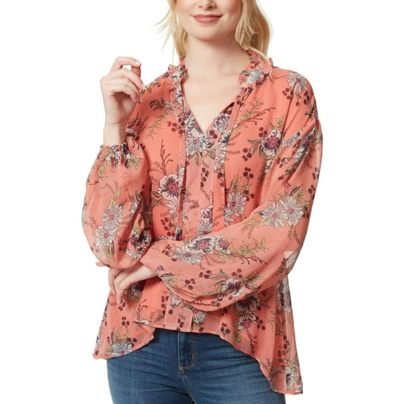 Jessica Simpson Womens Celeste Floral V-Neck Peasant Top
