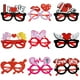 thumbnail image 1 of KAKOWELY Juego de 9 gafas de plástico con forma de corazón para San Valentín, accesorios para fotomatón., 1 of 4