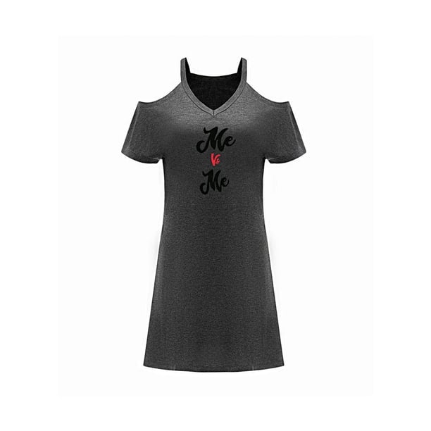 Vestido de verano para mujer, minivestido, ropa, vestido con hombros descubiertos, para el trabajo, regalo para mujer L