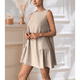 thumbnail image 4 of Vestido Tipo Chaleco Sin Mangas con Cuello Redondo en Color Liso, Color Albaricoque, Talla S, 4 of 6